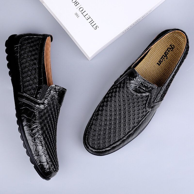 Hommes Cuir Véritable Respirant Antidérapant Confortable Loisirs Business Chaussures