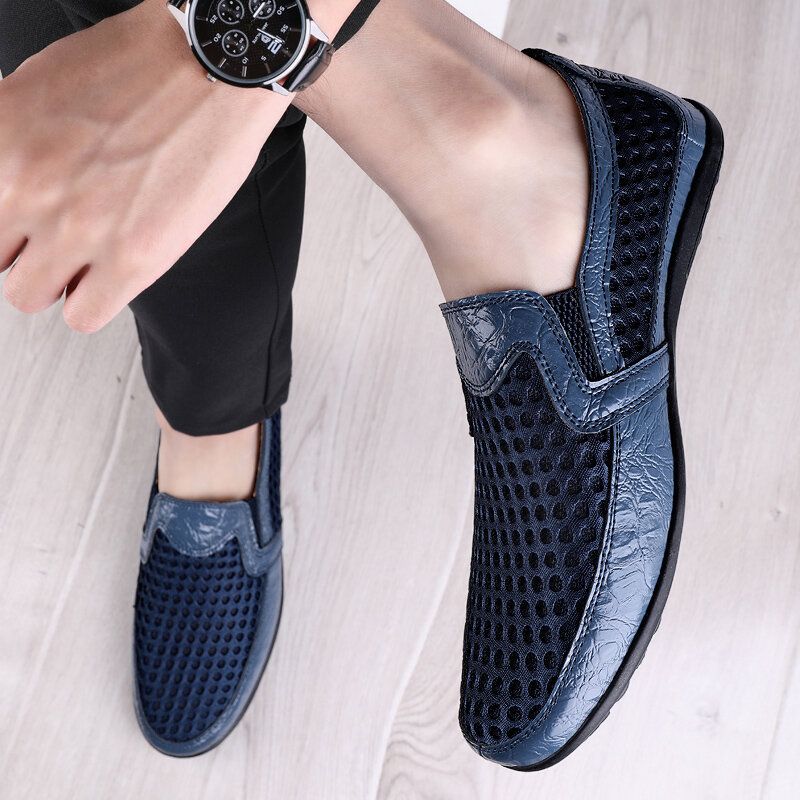 Hommes Cuir Véritable Respirant Antidérapant Confortable Loisirs Business Chaussures