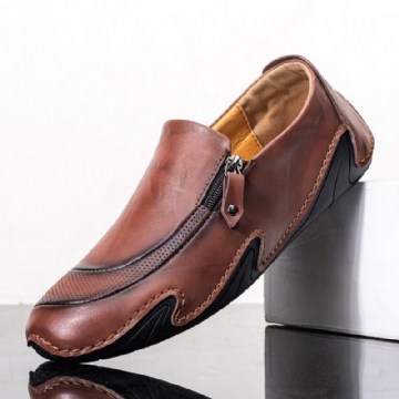 Hommes Cuir Véritable Respirant Antidérapant Confortable Semelle Souple Casual Business Chaussures