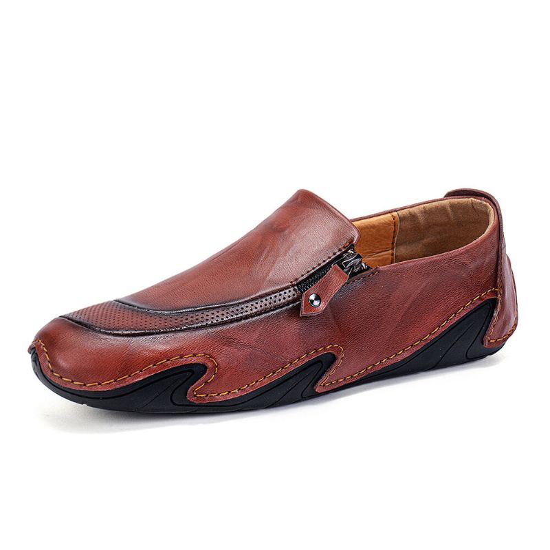 Hommes Cuir Véritable Respirant Antidérapant Confortable Semelle Souple Casual Business Chaussures