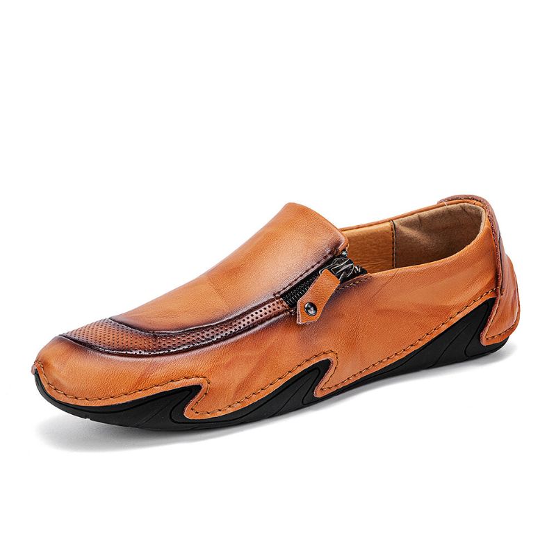 Hommes Cuir Véritable Respirant Antidérapant Confortable Semelle Souple Casual Business Chaussures