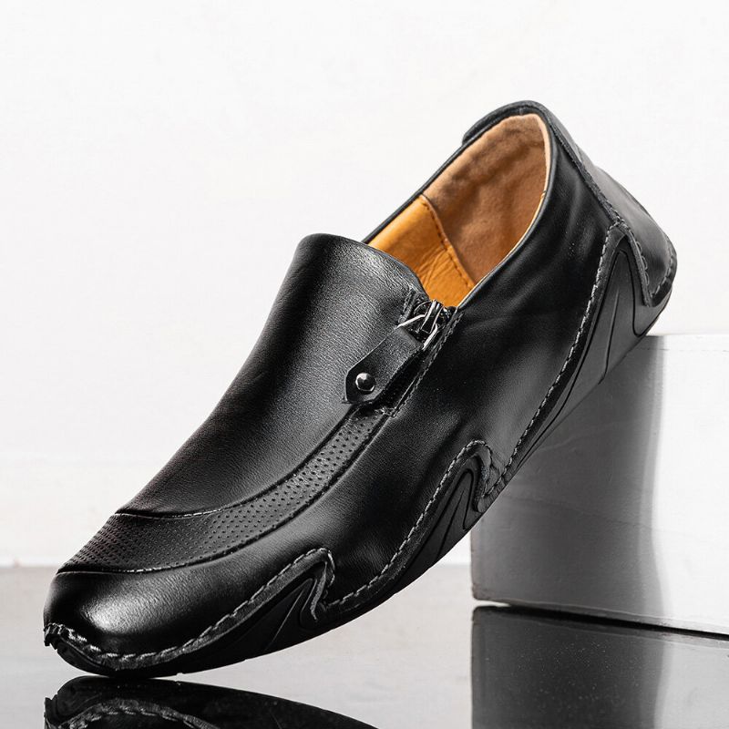 Hommes Cuir Véritable Respirant Antidérapant Confortable Semelle Souple Casual Business Chaussures