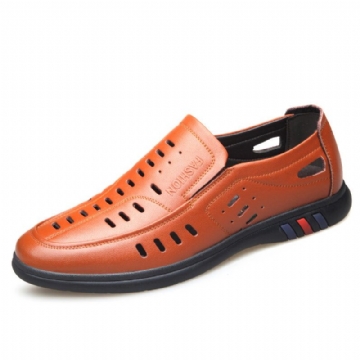 Hommes Cuir Véritable Respirant Doux Antidérapant Loisirs Bussiness Chaussures