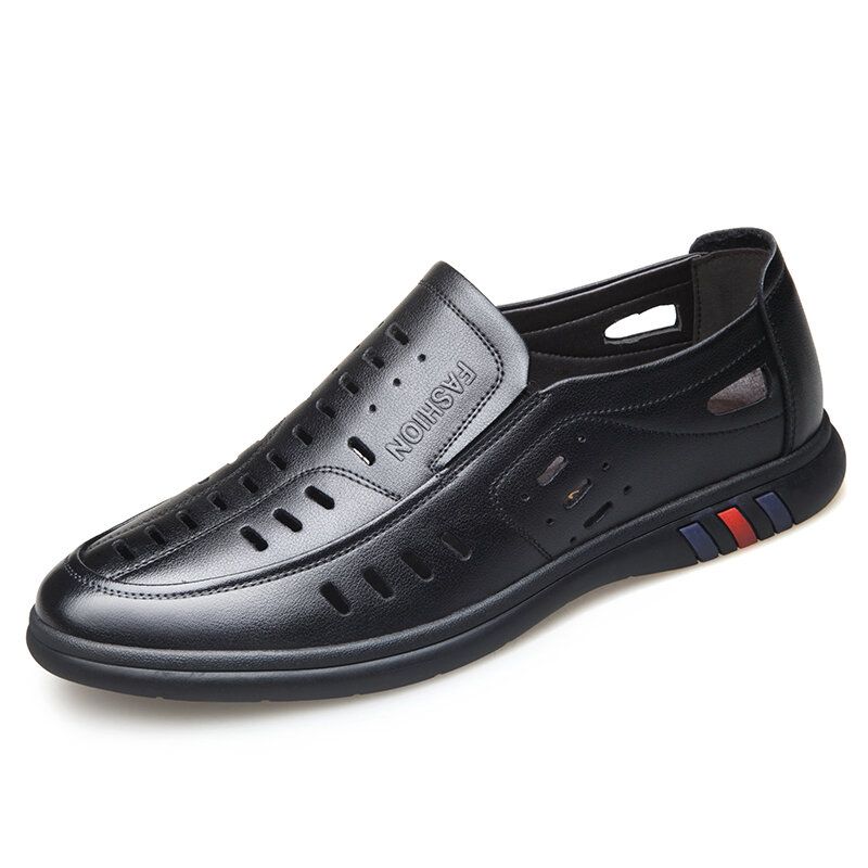 Hommes Cuir Véritable Respirant Doux Antidérapant Loisirs Bussiness Chaussures