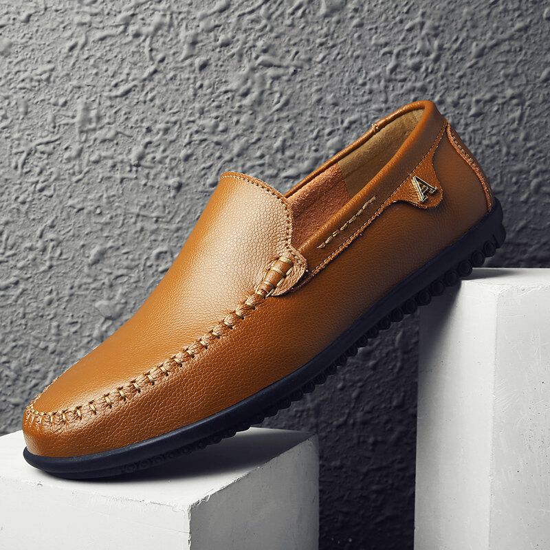 Hommes En Cuir Véritable Respirant Fond Souple Confortable Conduite Loisirs Chaussures D'affaires