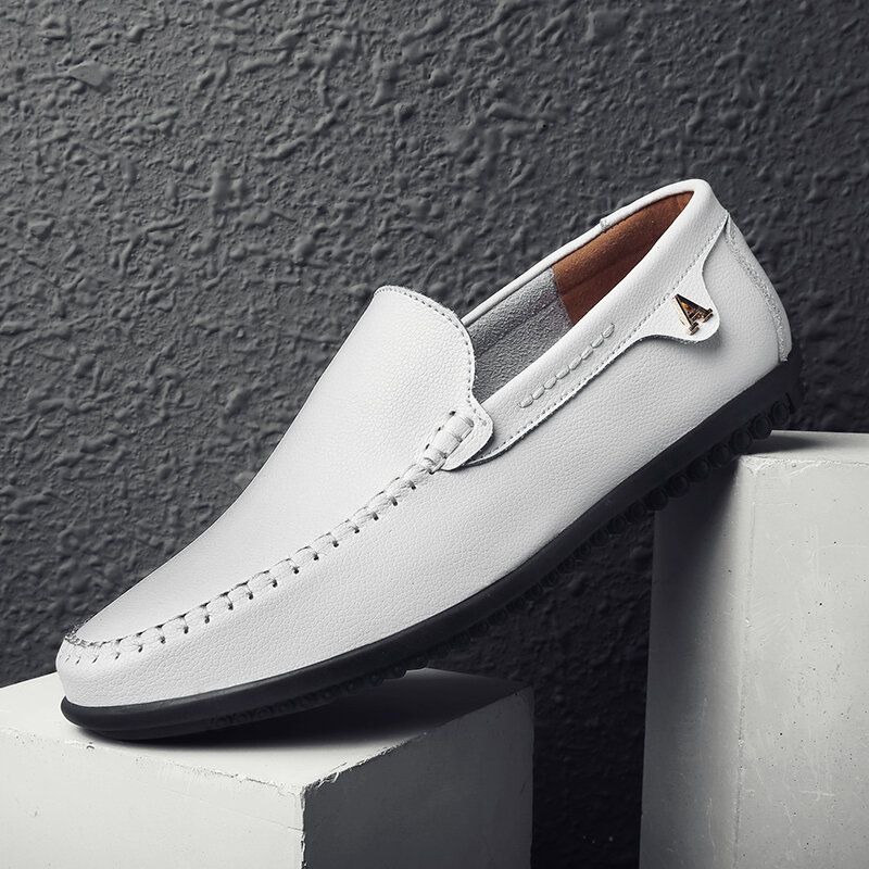 Hommes En Cuir Véritable Respirant Fond Souple Confortable Conduite Loisirs Chaussures D'affaires