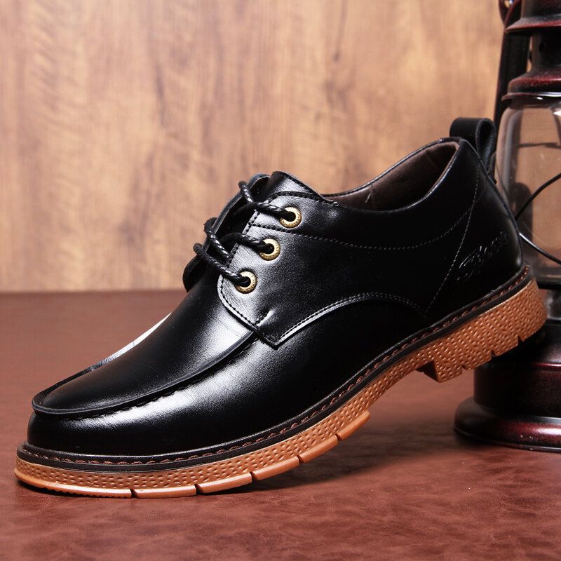 Hommes Cuir Véritable Respirant Semelle Souple Classique Angleterre Style Casual Martin Bottes