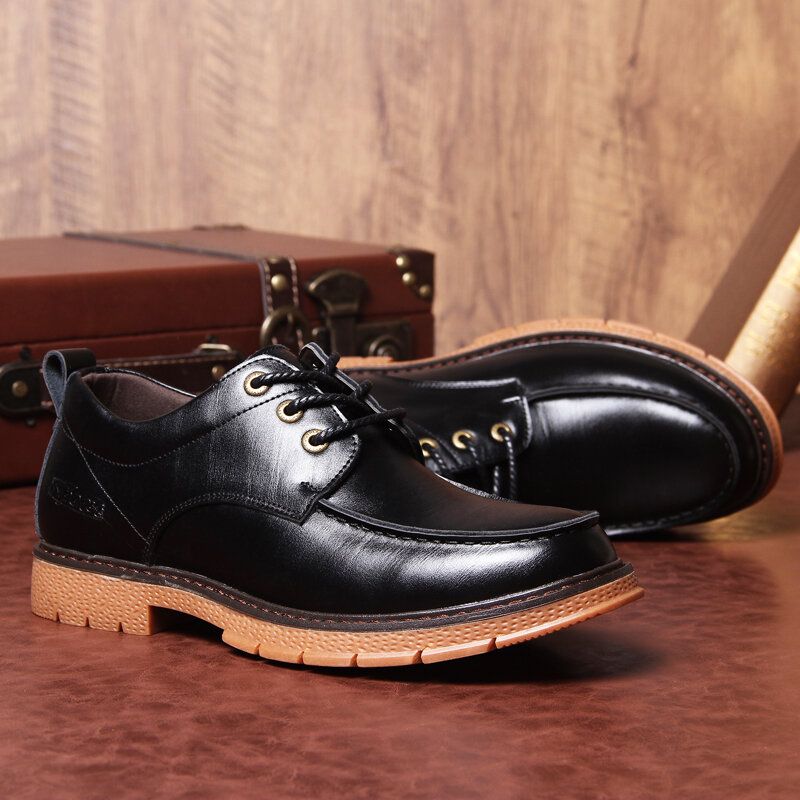 Hommes Cuir Véritable Respirant Semelle Souple Classique Angleterre Style Casual Martin Bottes