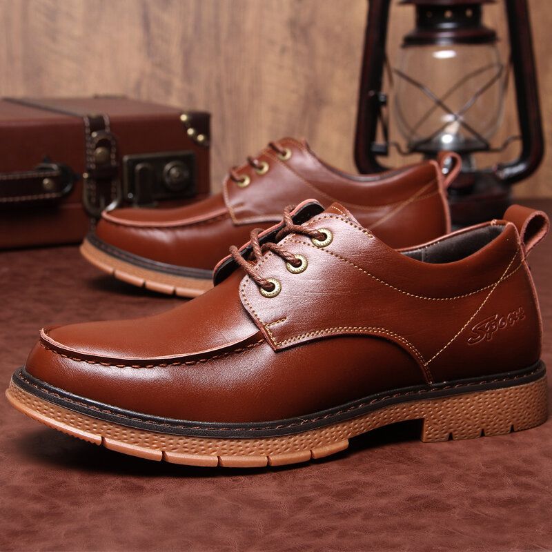 Hommes Cuir Véritable Respirant Semelle Souple Classique Angleterre Style Casual Martin Bottes