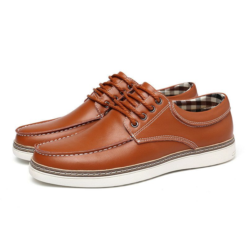 Hommes Cuir Véritable Respirant Semelle Souple Lace Up Business Casual Court Chaussures