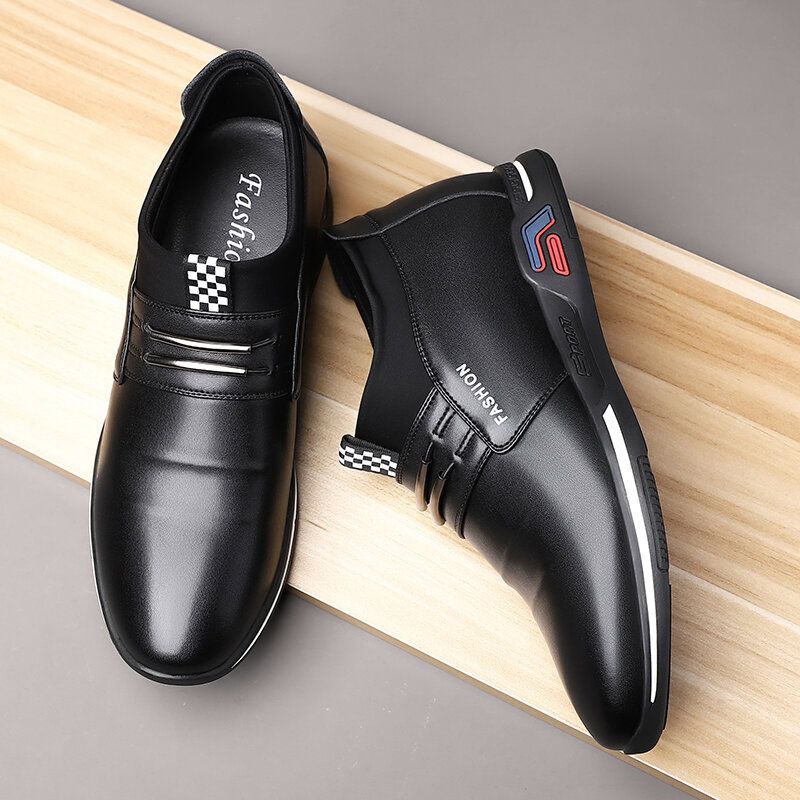 Hommes Cuir Véritable Respirant Semelle Souple Slip On Comfy Business Casual Chaussures