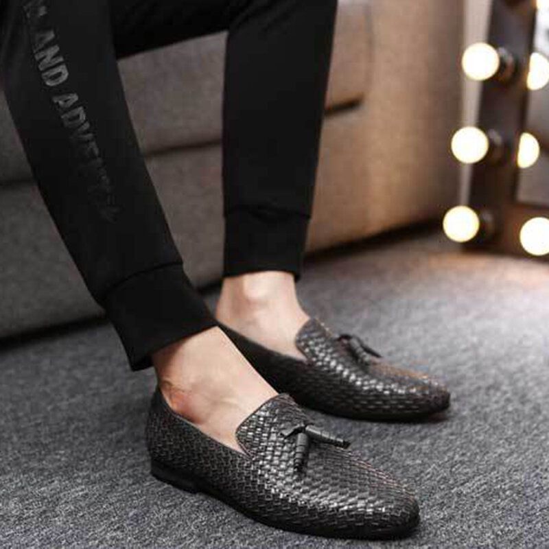 Hommes En Cuir Véritable Serpent Motif Loisirs Élégant Affaires Oxfords