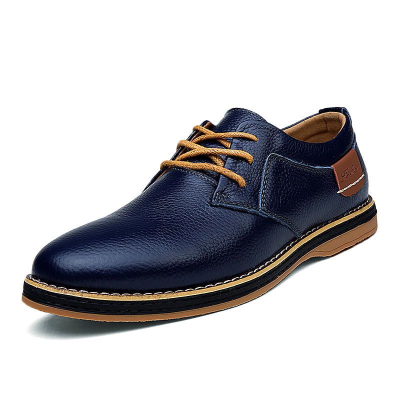 Hommes Cuir Véritable Style Britannique Confortable Oxfords Chaussures Décontractées