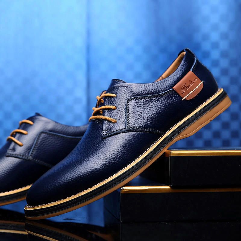 Hommes Cuir Véritable Style Britannique Confortable Oxfords Chaussures Décontractées