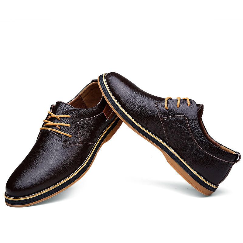 Hommes Cuir Véritable Style Britannique Confortable Oxfords Chaussures Décontractées