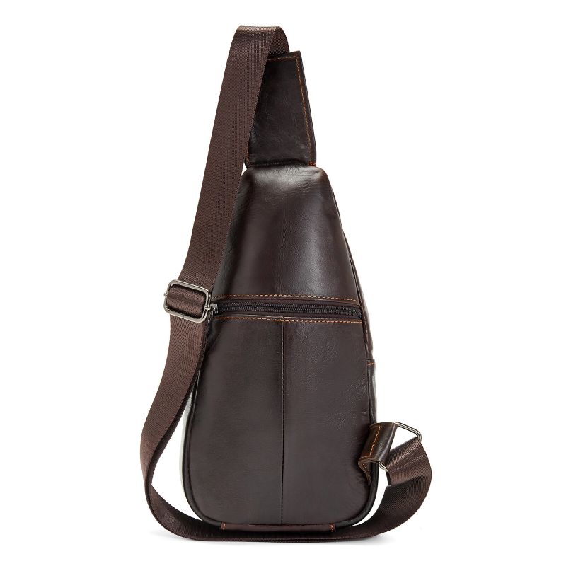 Hommes En Cuir Véritable Vintage Durable Quotidien Sac À Bandoulière Affaires Bretelles Réglables Sac À Bandoulière