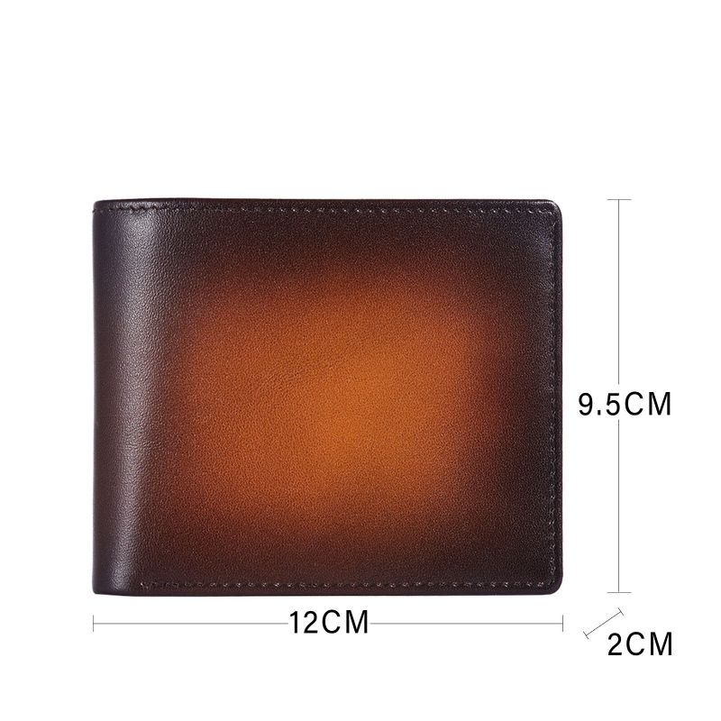 Hommes En Cuir Véritable Vintage Plusieurs Fentes Pour Cartes Portefeuille Portable Frottant Design Sac À Main