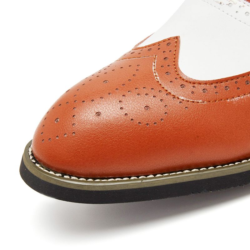 Hommes Cuir Vintage Brogue Gravé Britannique À Lacets Chaussures Habillées D'affaires