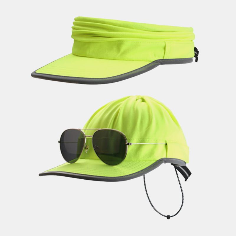 Hommes Dacron Couleur Unie Séchage Rapide Multi-usages Vide Chapeau Haut De Forme Protège-cou Protection Solaire Chapeau Haut De Forme Casquette De Baseball