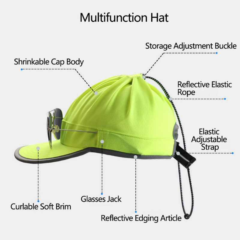 Hommes Dacron Couleur Unie Séchage Rapide Multi-usages Vide Chapeau Haut De Forme Protège-cou Protection Solaire Chapeau Haut De Forme Casquette De Baseball