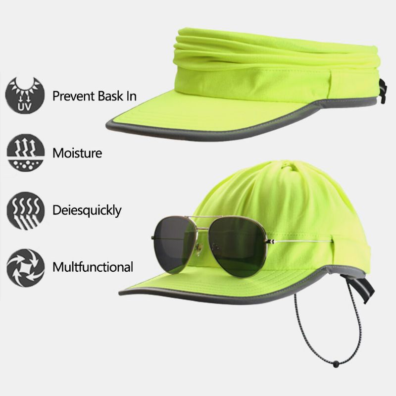 Hommes Dacron Couleur Unie Séchage Rapide Multi-usages Vide Chapeau Haut De Forme Protège-cou Protection Solaire Chapeau Haut De Forme Casquette De Baseball