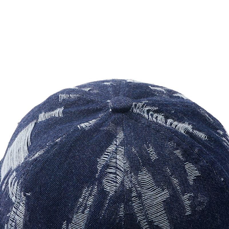 Hommes Denim Distressed Ripped Trendy All-match Réglable Brimless Beanie Landlord Caps Skull Caps