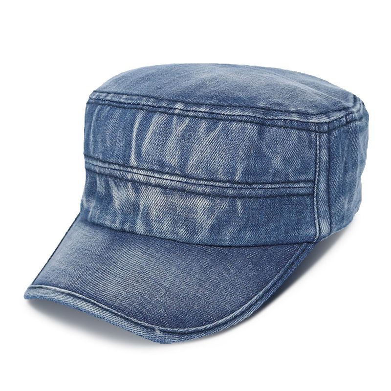 Hommes Denim Extérieur Parasol Tout Match Réglable Décontracté Vintage Militaire Casquettes Chapeaux Plats