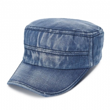 Hommes Denim Extérieur Parasol Tout Match Réglable Décontracté Vintage Militaire Casquettes Chapeaux Plats