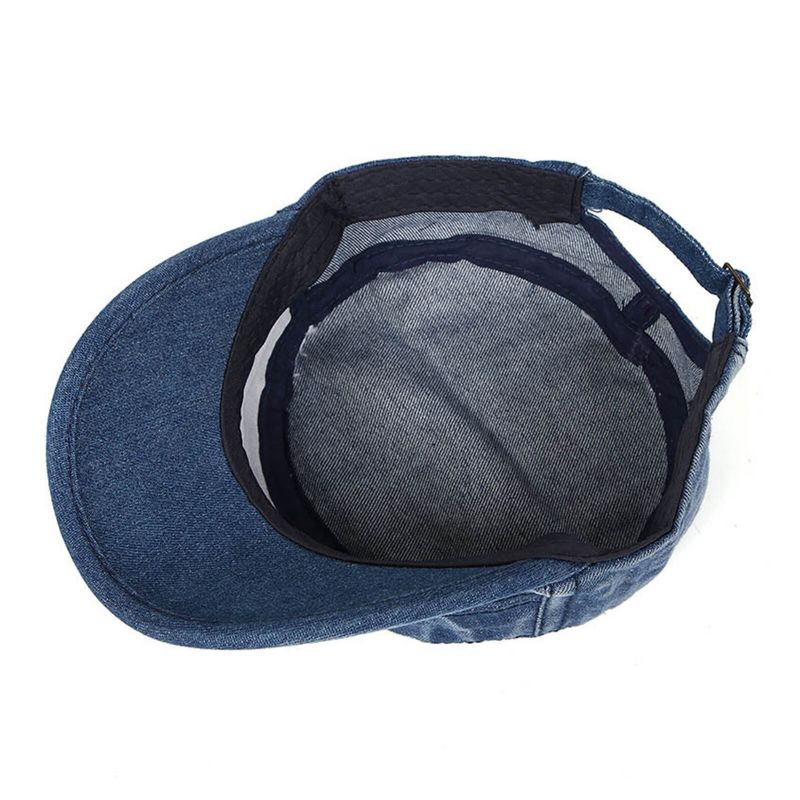 Hommes Denim Extérieur Parasol Tout Match Réglable Décontracté Vintage Militaire Casquettes Chapeaux Plats