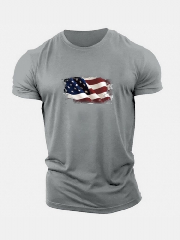 Hommes Drapeau National Imprimé Respirant Gracieux Loisirs Tous Les T-shirts Assortis