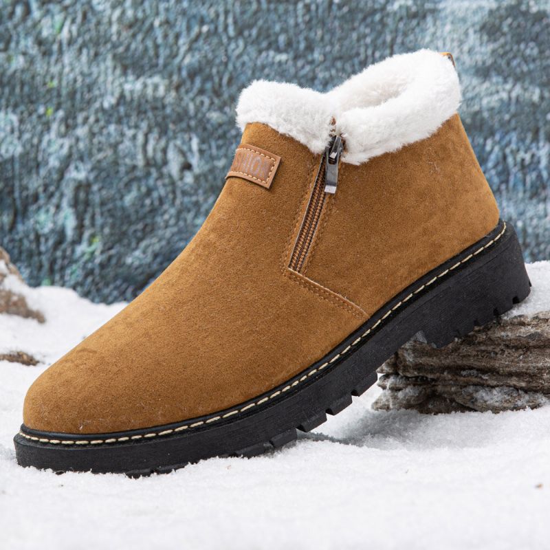 Hommes Épaissir Doublure En Peluche Antidérapante Doux Confortable Bottes De Neige En Plein Air