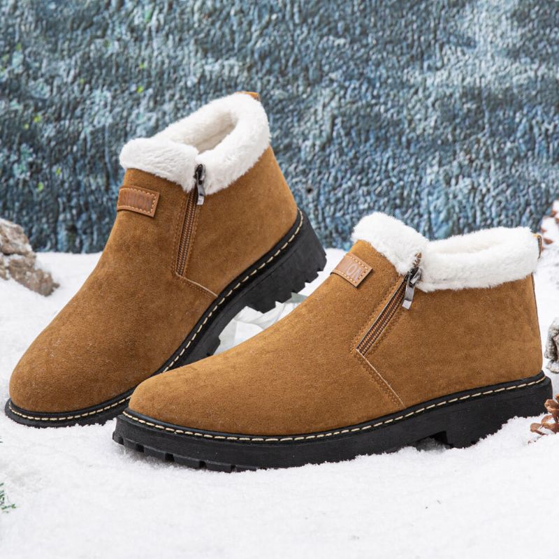 Hommes Épaissir Doublure En Peluche Antidérapante Doux Confortable Bottes De Neige En Plein Air