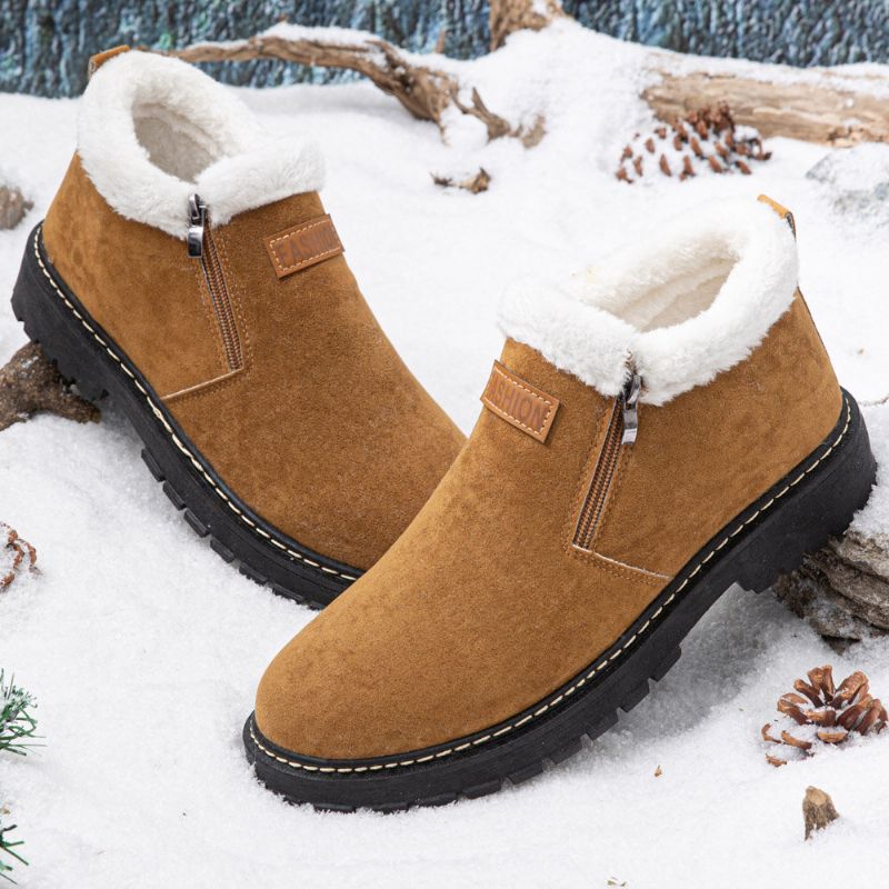 Hommes Épaissir Doublure En Peluche Antidérapante Doux Confortable Bottes De Neige En Plein Air