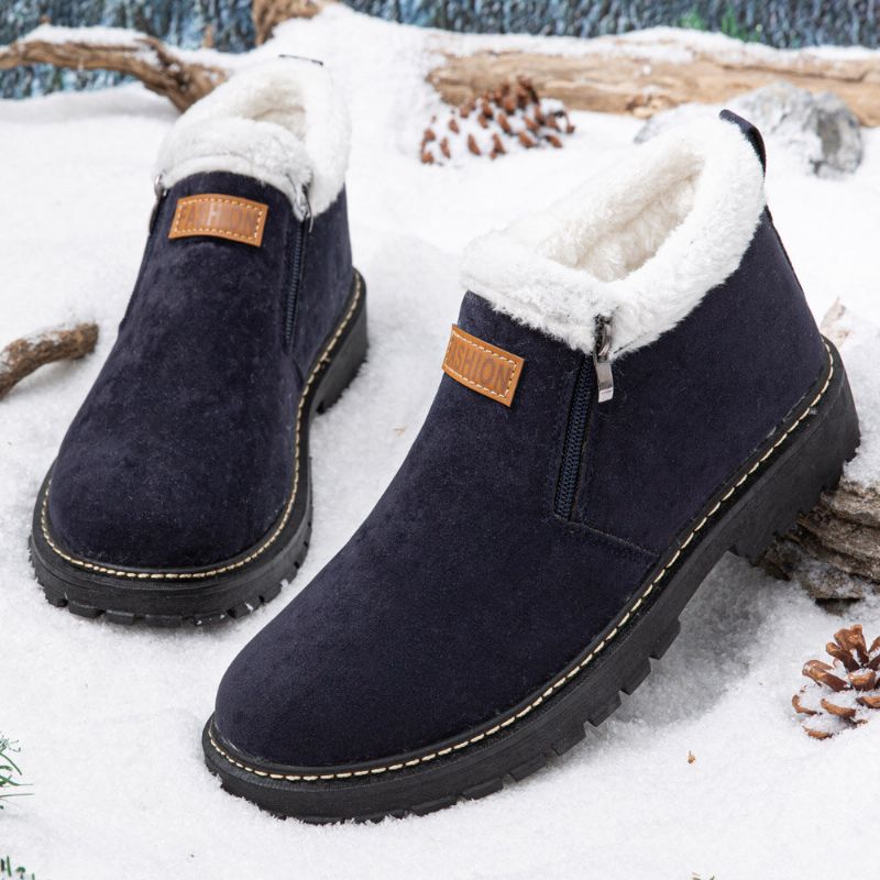 Hommes Épaissir Doublure En Peluche Antidérapante Doux Confortable Bottes De Neige En Plein Air