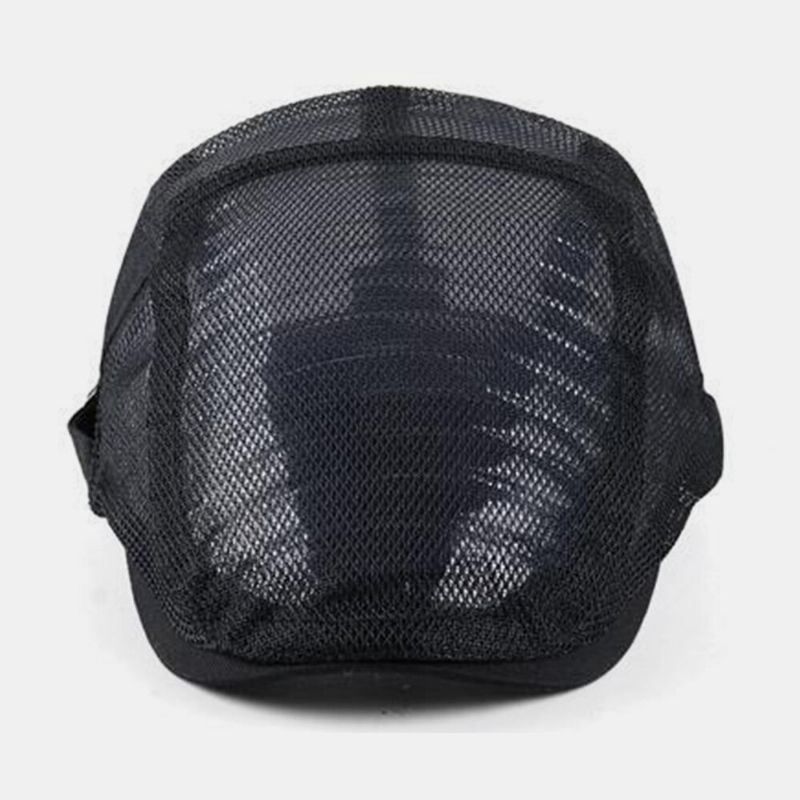 Hommes Été Maille Creux Respirant Béret Casquette Extérieur Décontracté Réglable Parasol Plat Avant Casquette