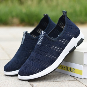 Hommes Évider Tissu Respirant Fond Souple Sans Lacet Confortable Sport Décontracté Chaussures De Randonnée