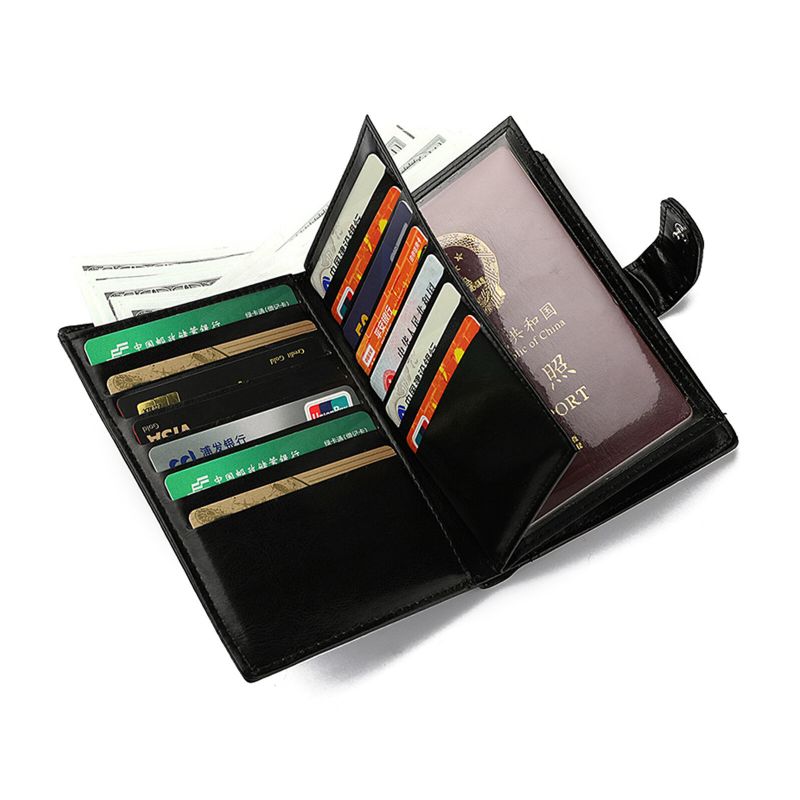 Hommes Faux Cuir Multifonctionnel Portefeuille Multi-carte Slot Portefeuille Portable Multiple Card Slot Passeport Stockage Portefeuille