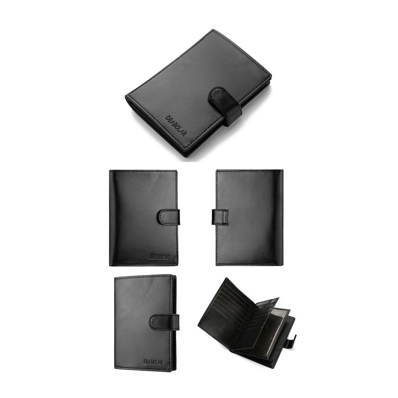 Hommes Faux Cuir Multifonctionnel Portefeuille Multi-carte Slot Portefeuille Portable Multiple Card Slot Passeport Stockage Portefeuille