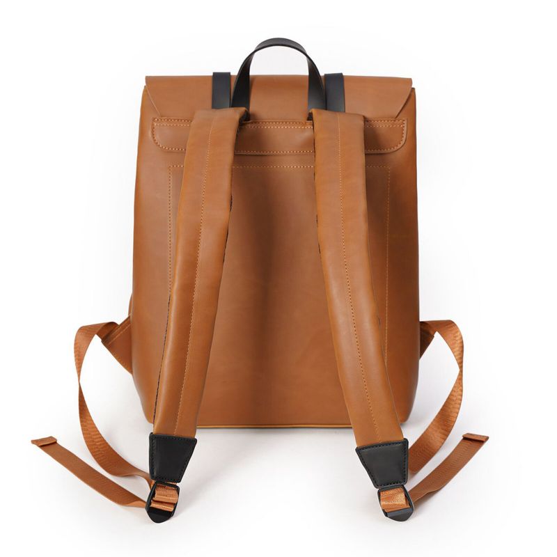 Hommes Faux Cuir Vintage Grande Capacité Sac À Dos Imperméable Durable Sac À Dos