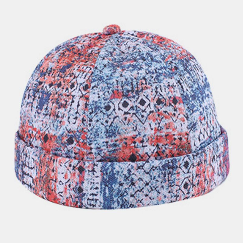 Hommes Femmes Coton Coloré Hip-hop Parasol Réglable Mince Propriétaire Cap Brimless Beanie Skull Cap