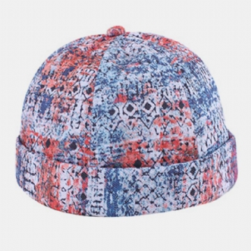 Hommes Femmes Coton Coloré Hip-hop Parasol Réglable Mince Propriétaire Cap Brimless Beanie Skull Cap