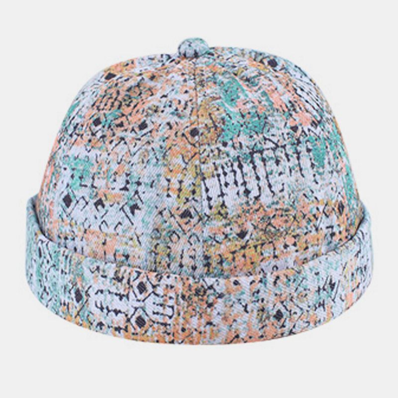 Hommes Femmes Coton Coloré Hip-hop Parasol Réglable Mince Propriétaire Cap Brimless Beanie Skull Cap