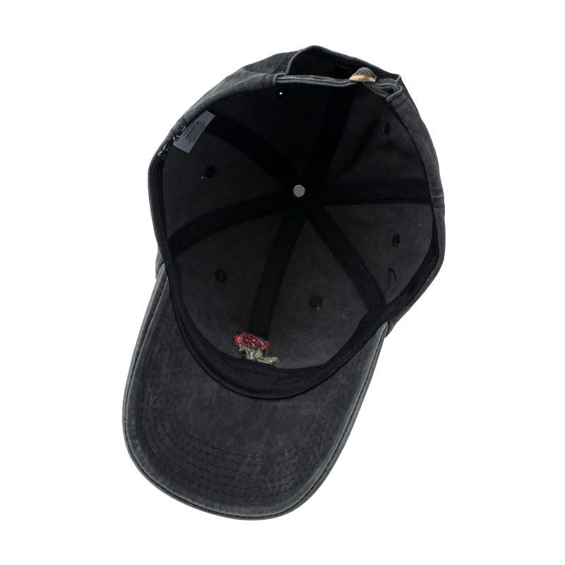 Hommes Femmes Mode Broderie Rose Casquette De Baseball