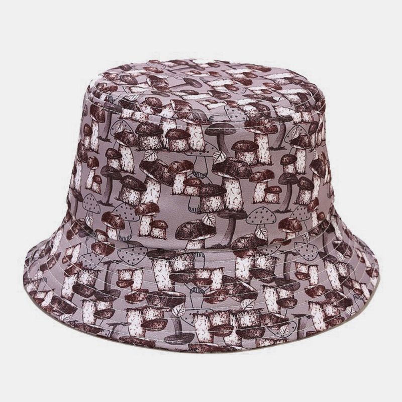 Hommes Femmes Multi Champignon Impression Parasol Extérieur Casual Couple Seau Chapeau