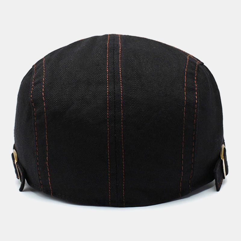 Hommes Flèche Lettre Motif Broderie Lavé Béret Casquette Extérieur Décontracté Réglable Avant Casquette Cabbie Chapeau