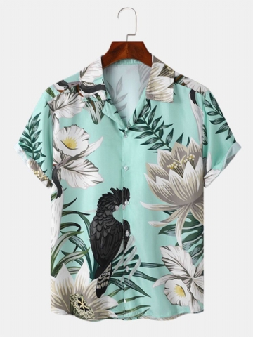 Hommes Floral Oiseau Graphique Doux Respirant Gracieux Loisirs Chemises