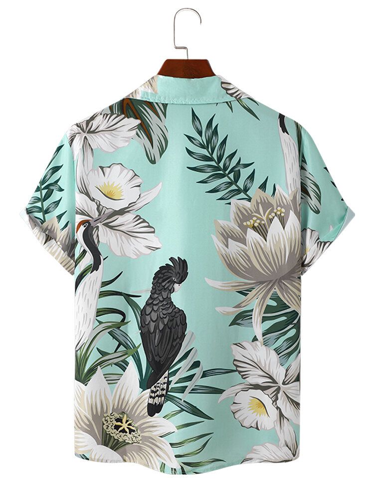 Hommes Floral Oiseau Graphique Doux Respirant Gracieux Loisirs Chemises