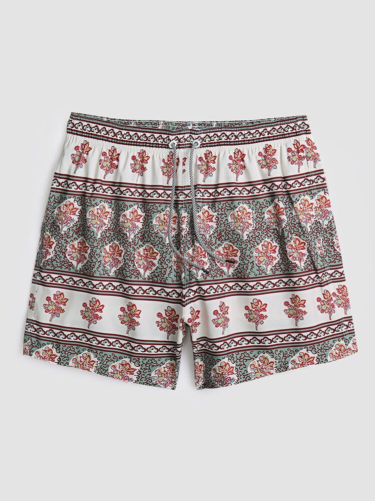 Hommes Floral Print Vintage Style Cosy Short Léger Thin Board Shorts