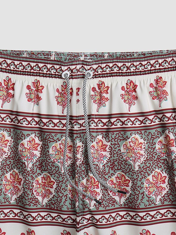 Hommes Floral Print Vintage Style Cosy Short Léger Thin Board Shorts