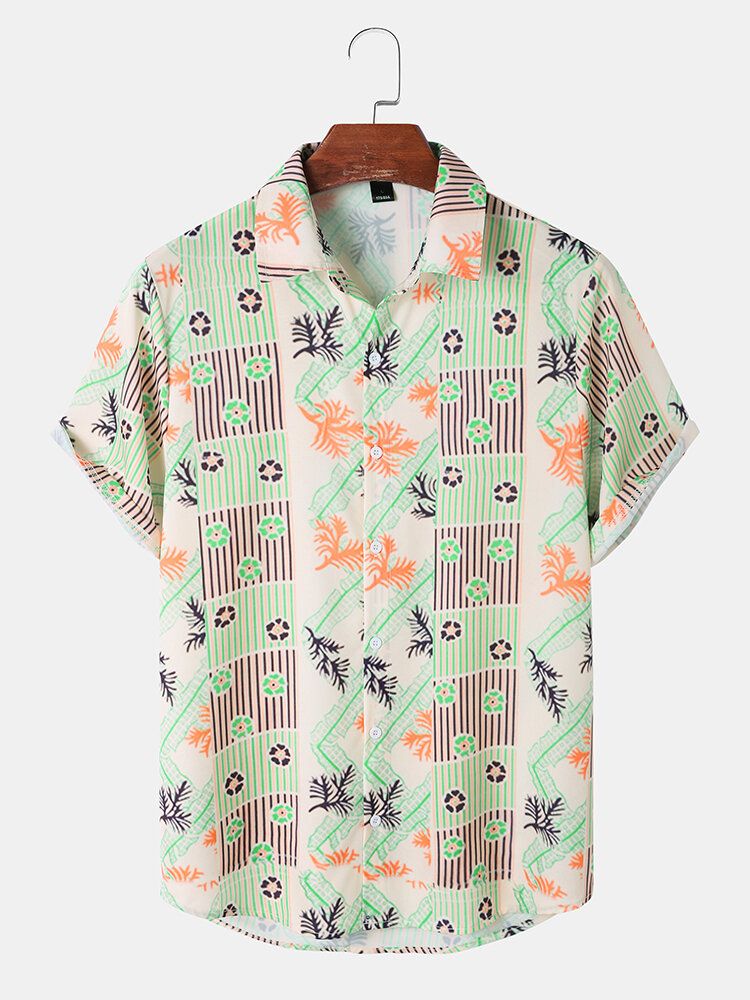 Hommes Funny Graphic Plants All Matching Skin Friendly Leisure Short Sleeve Shirts